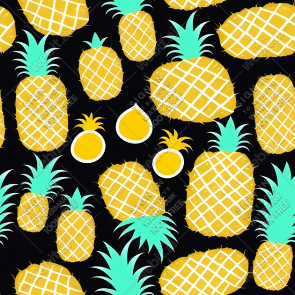 Pineapple illustration wall texture, trending on artstation, base color, albedo, detailed, 4k
