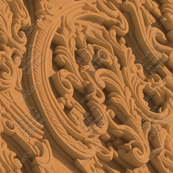 Ornate temple wall flat texture, trending on artstation, base color, albedo, detailed, 4k