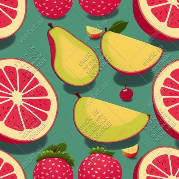 Fruit illustration flat texture, trending on artstation, base color, albedo, detailed, 4k