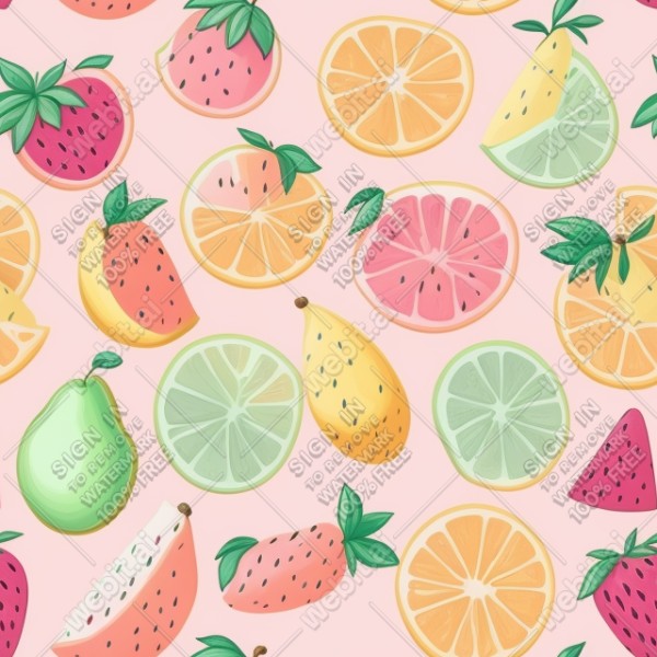 Pastel fruits flat illustration, trending on artstation, base color, albedo, detailed, 4k