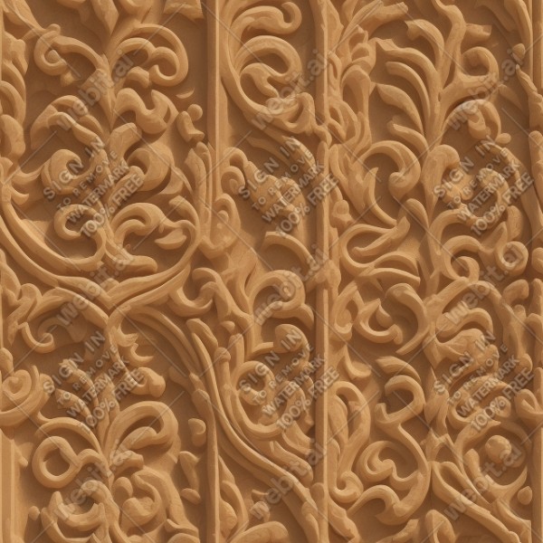 Ornate temple wall flat texture, trending on artstation, base color, albedo, detailed, 4k