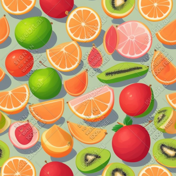 Fruits flat illustration, trending on artstation, base color, albedo, detailed, 4k