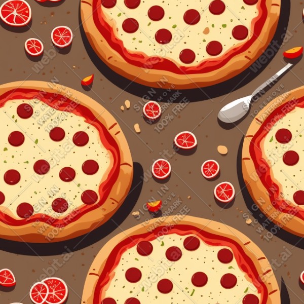 Pizza illustration design texture, trending on artstation, base color, albedo, detailed, 4k