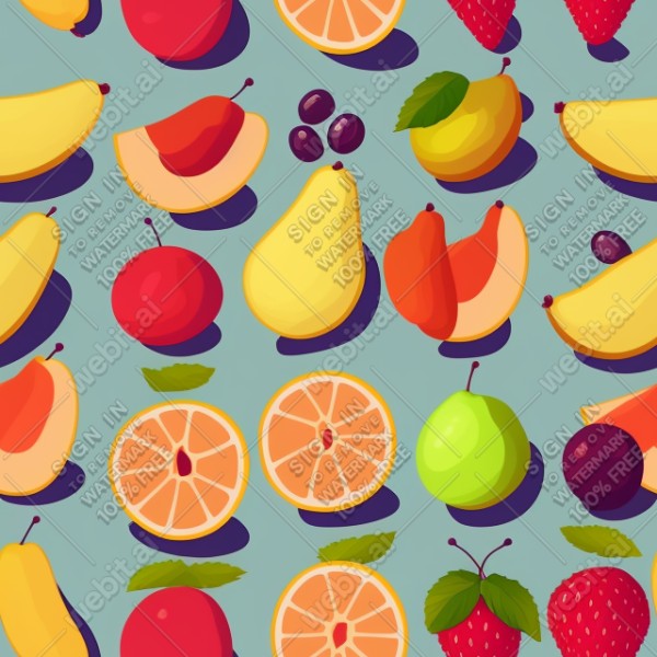 Fruits flat illustration, trending on artstation, base color, albedo, detailed, 4k
