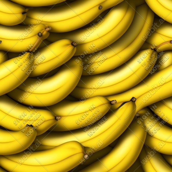 Banana fruit illustration graphic design wall texture, trending on artstation, base color, albedo, detailed, 4k
