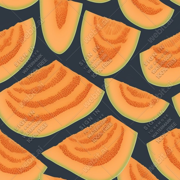 Cantaloupe illustration wall texture, trending on artstation, base color, albedo, detailed, 4k