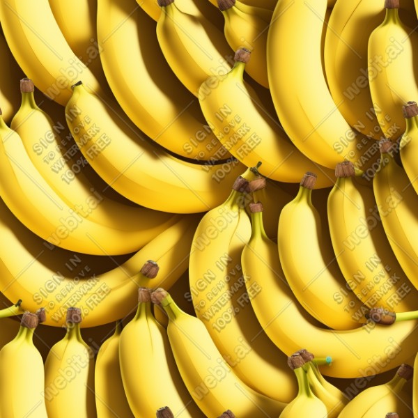 Banana fruit illustration graphic design wall texture, trending on artstation, base color, albedo, detailed, 4k