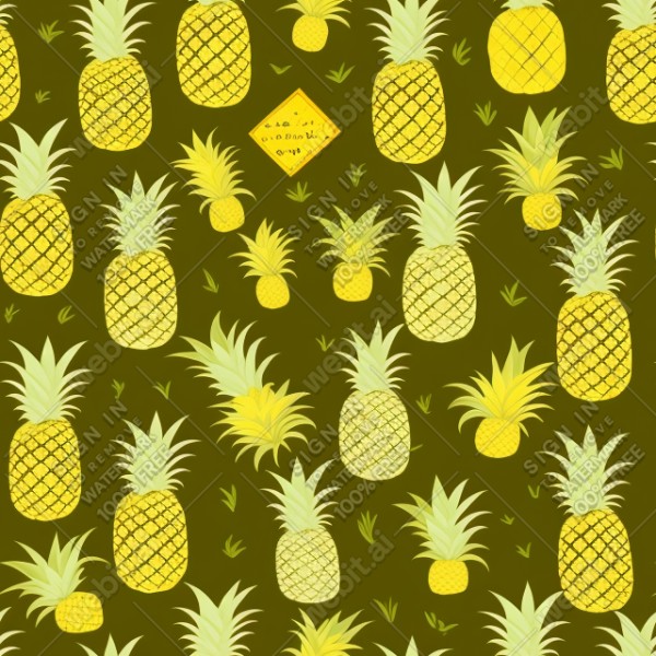 Pineapple illustration wall texture, trending on artstation, base color, albedo, detailed, 4k