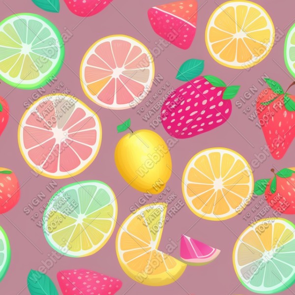 Pastel fruits flat illustration, trending on artstation, base color, albedo, detailed, 4k