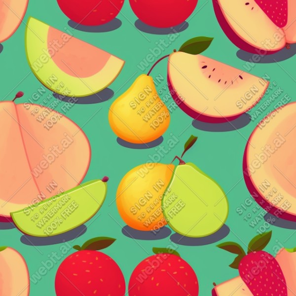 Fruits flat illustration, trending on artstation, base color, albedo, detailed, 4k