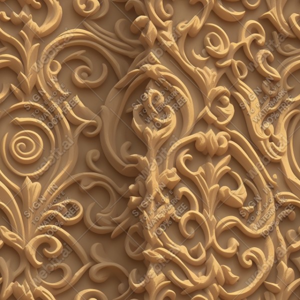 Ornate temple wall flat texture, trending on artstation, base color, albedo, detailed, 4k