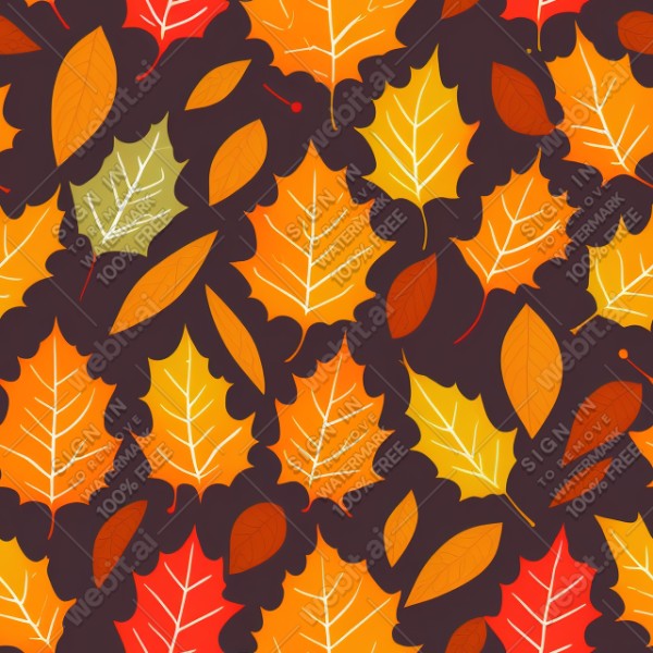 Autumn leaves illustration flat texture, trending on artstation, base color, albedo, detailed, 4k