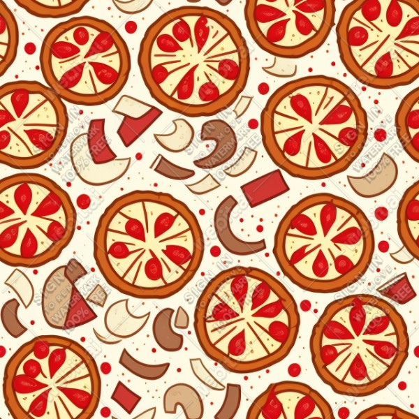 Pizza illustration design texture, trending on artstation, base color, albedo, detailed, 4k
