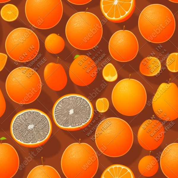 Orange fruit illustration graphic design wall texture, trending on artstation, base color, albedo, detailed, 4k
