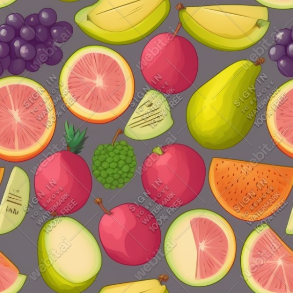Fruits flat illustration, trending on artstation, base color, albedo, detailed, 4k