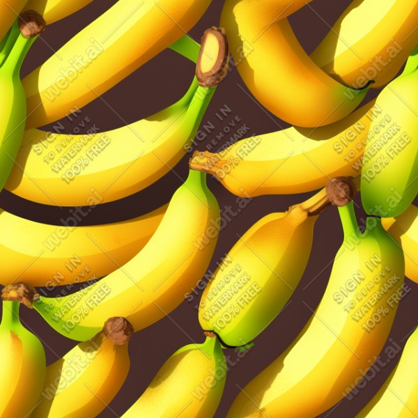 Banana fruit illustration graphic design wall texture, trending on artstation, base color, albedo, detailed, 4k