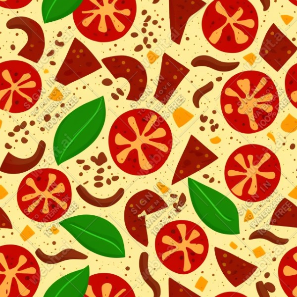Pizza illustration design texture, trending on artstation, base color, albedo, detailed, 4k