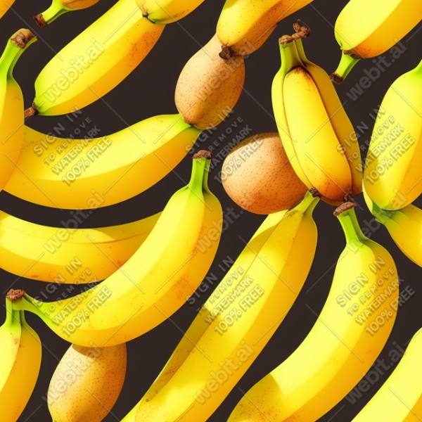 Banana fruit illustration graphic design wall texture, trending on artstation, base color, albedo, detailed, 4k