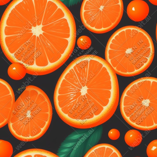 Orange fruit illustration graphic design wall texture, trending on artstation, base color, albedo, detailed, 4k
