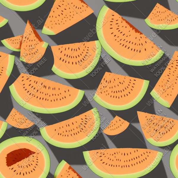 Cantaloupe illustration wall texture, trending on artstation, base color, albedo, detailed, 4k