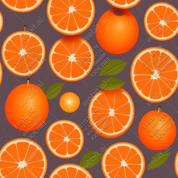 Orange fruit illustration graphic design wall texture, trending on artstation, base color, albedo, detailed, 4k