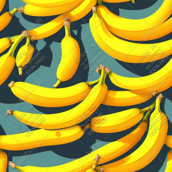 Banana fruit illustration graphic design wall texture, trending on artstation, base color, albedo, detailed, 4k