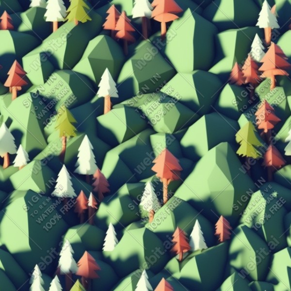 Aesthetic forest low poly texture, trending on artstation, base color, albedo, detailed, 4k