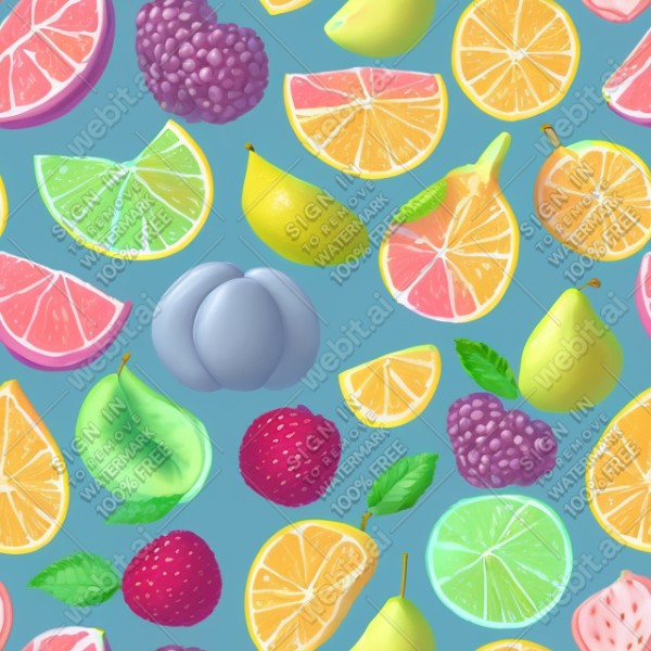 Pastel fruits flat illustration, trending on artstation, base color, albedo, detailed, 4k