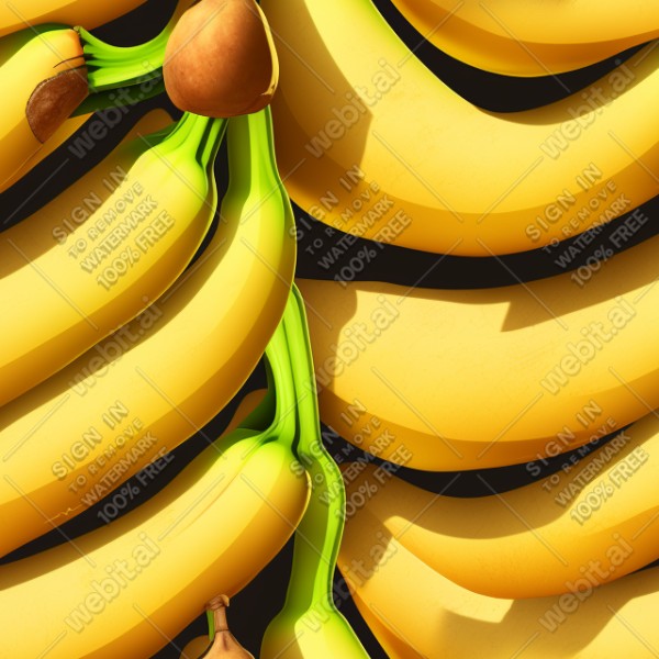 Banana fruit illustration graphic design wall texture, trending on artstation, base color, albedo, detailed, 4k