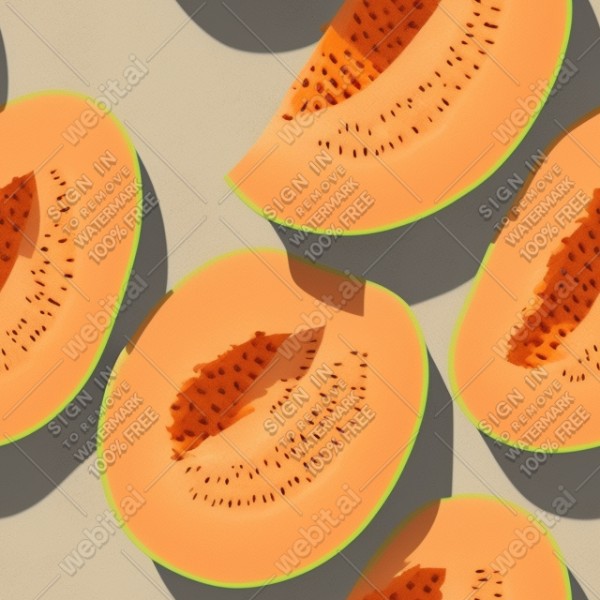 Cantaloupe illustration wall texture, trending on artstation, base color, albedo, detailed, 4k