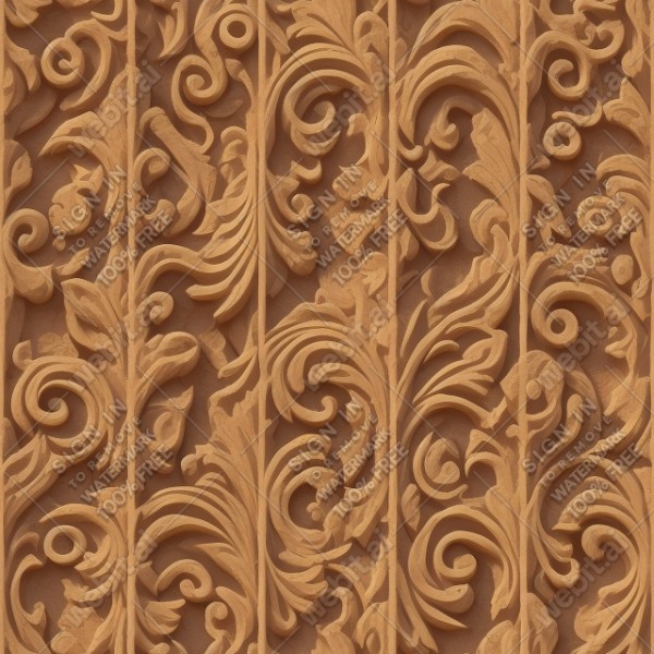 Ornate temple wall flat texture, trending on artstation, base color, albedo, detailed, 4k