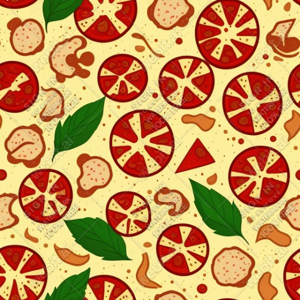 Pizza illustration design texture, trending on artstation, base color, albedo, detailed, 4k