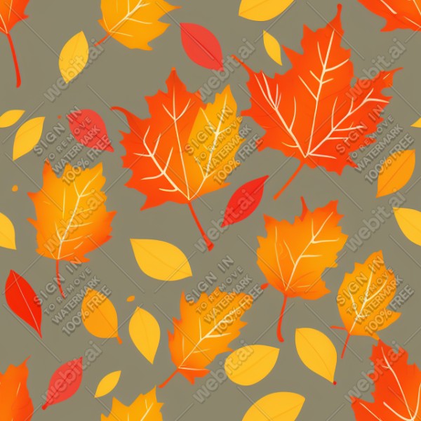Autumn leaves illustration flat texture, trending on artstation, base color, albedo, detailed, 4k