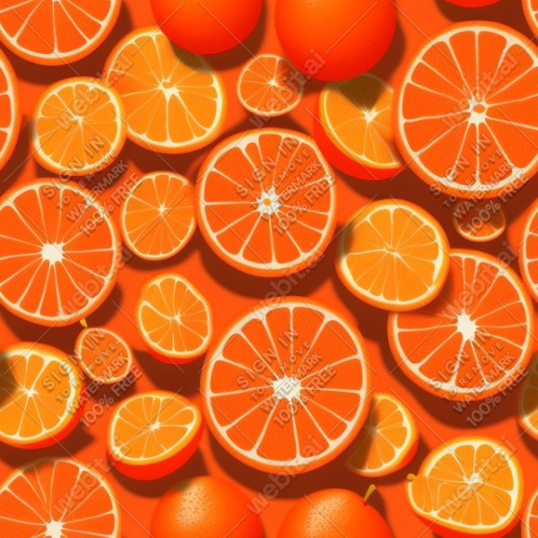 Orange fruit illustration graphic design wall texture, trending on artstation, base color, albedo, detailed, 4k