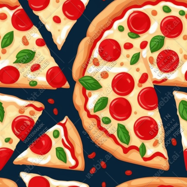Pizza illustration design texture, trending on artstation, base color, albedo, detailed, 4k