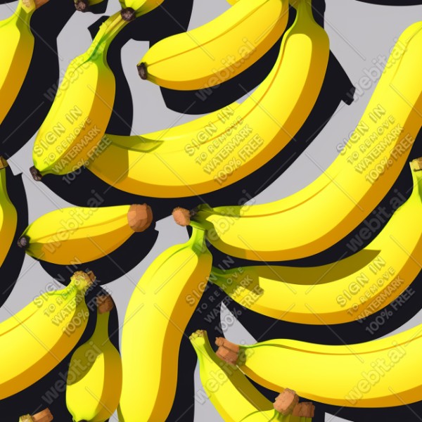 Banana fruit illustration graphic design wall texture, trending on artstation, base color, albedo, detailed, 4k