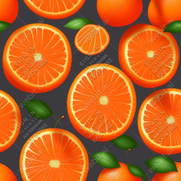 Orange fruit illustration wall texture, trending on artstation, base color, albedo, detailed, 4k