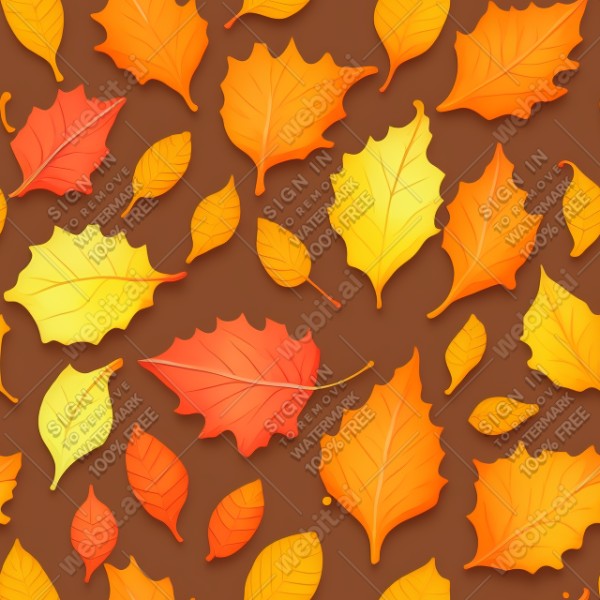 Autumn leaves illustration flat texture, trending on artstation, base color, albedo, detailed, 4k