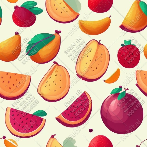 Fruits flat illustration, trending on artstation, base color, albedo, detailed, 4k