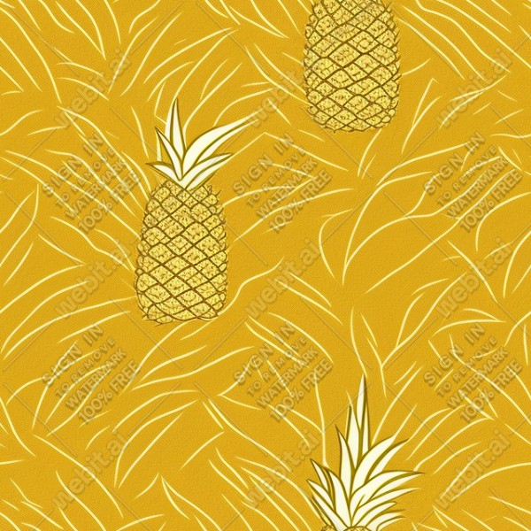Pineapple illustration wall texture, trending on artstation, base color, albedo, detailed, 4k