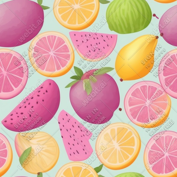 Pastel fruits flat illustration, trending on artstation, base color, albedo, detailed, 4k
