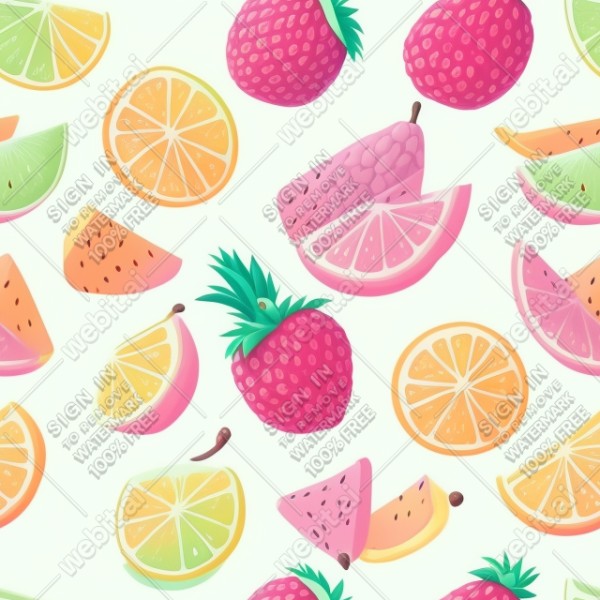 Pastel fruits flat illustration, trending on artstation, base color, albedo, detailed, 4k