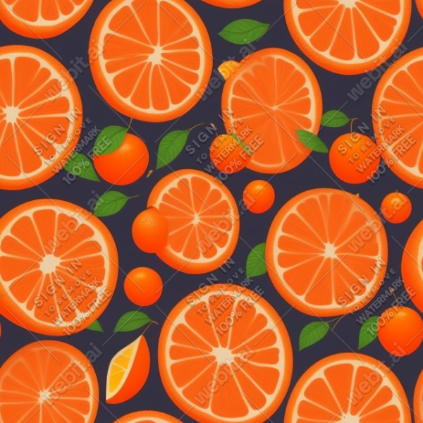 Orange fruit illustration graphic design wall texture, trending on artstation, base color, albedo, detailed, 4k