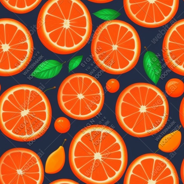 Orange fruit illustration wall texture, trending on artstation, base color, albedo, detailed, 4k