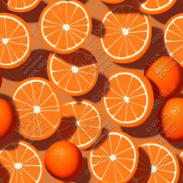 Orange fruit illustration graphic design wall texture, trending on artstation, base color, albedo, detailed, 4k