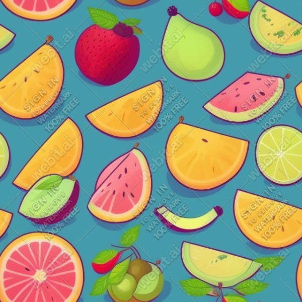Fruits flat illustration, trending on artstation, base color, albedo, detailed, 4k