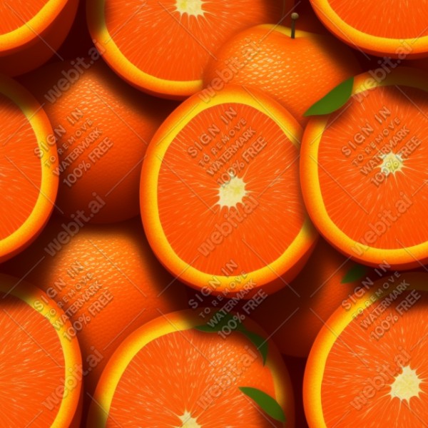Orange fruit illustration wall texture, trending on artstation, base color, albedo, detailed, 4k
