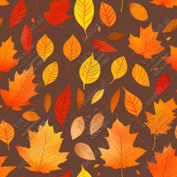 Autumn leaves illustration flat texture, trending on artstation, base color, albedo, detailed, 4k
