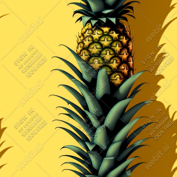 Pineapple illustration wall texture, trending on artstation, base color, albedo, detailed, 4k
