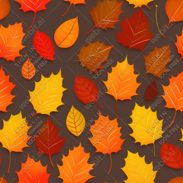 Autumn leaves illustration flat texture, trending on artstation, base color, albedo, detailed, 4k